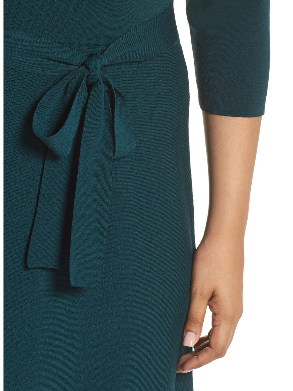 Eliza J Sweater Dress Sz 2XL Classic Tie-Waist Midi A-line Fit&Flare Holidays - Picture 4 of 8